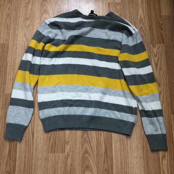 Express Stripe Yellow, Gray and White Sweater - Picture 4 of 4